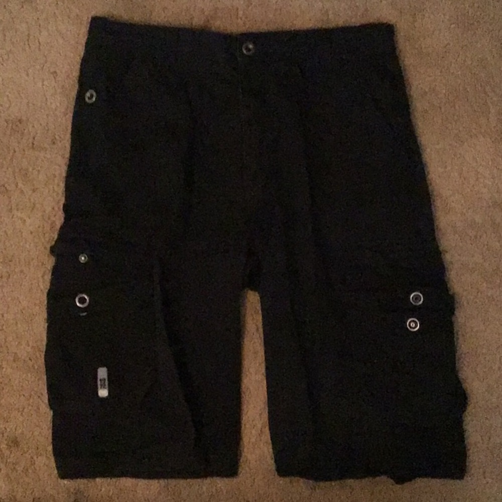 Long black ecko unlimited mens hip hop Jean shorts!